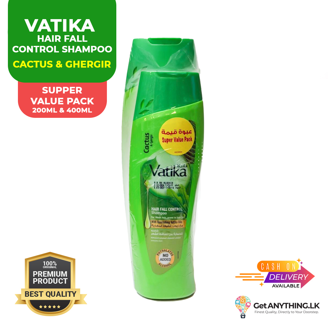 VATIKA Super Value Pack Cactus & Gergir 200ml & 400ml Dandruff Guard Shampoo