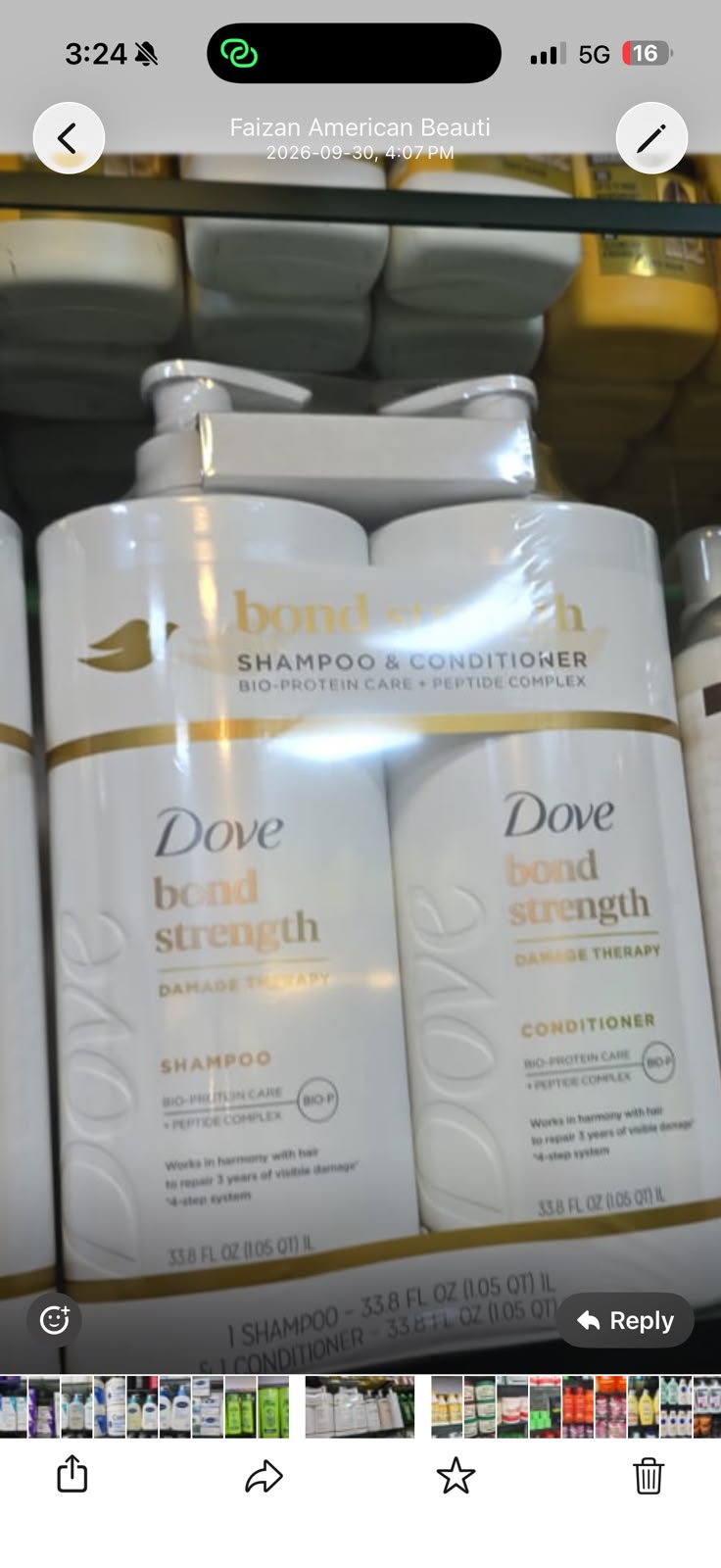 Dove shampoo and Conditioner set 