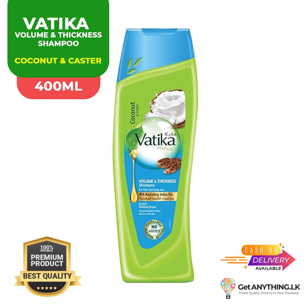VATIKA Coconut & Castor 400ml Volume & Thickness Shampoo